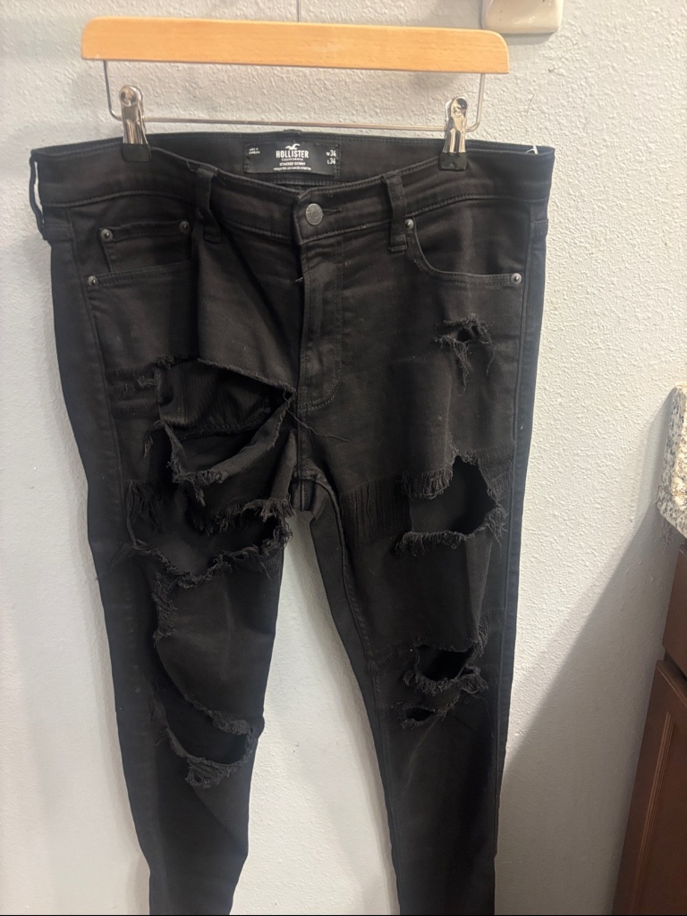 Hollister Black Ripped Skinny Jeans